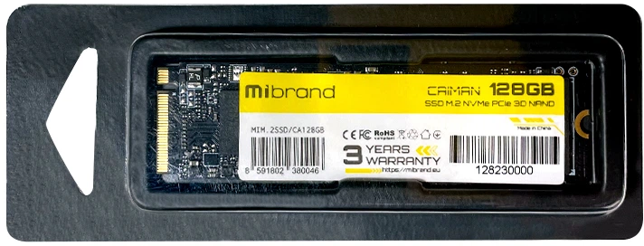 SSD диск Mibrand Caiman 128GB M.2 2280 NVMe PCIe 3.0 x4 3D NAND TLC ...