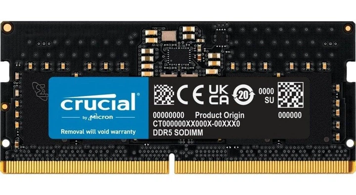 Crucial DDR5-4800 8GB SODIMM メモリノートパソコン用 Модуль пам'яті Crucial DDR5 8GB SO-DIMM 4800 MHz (CT8G48C40S5