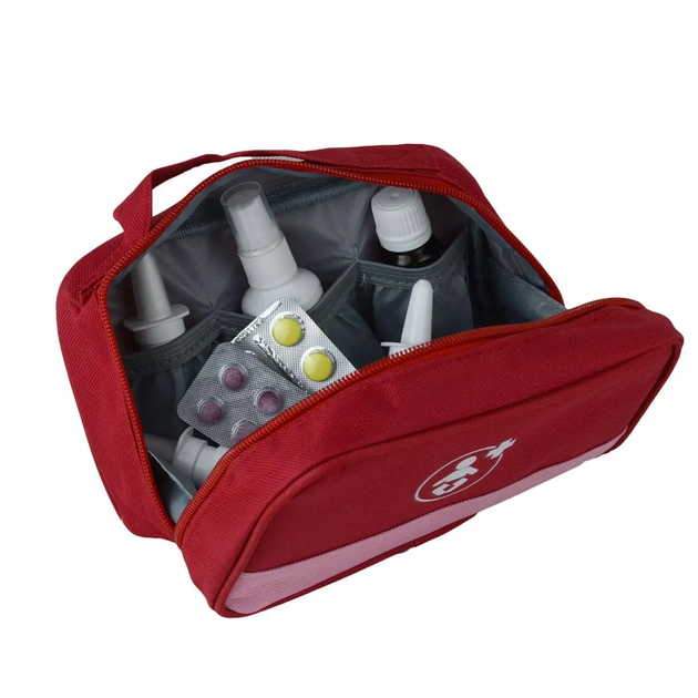Аптечка сумка органайзер компактная портативная для медикаментов путешествий дома 19х8х13 см (474868-Prob) Красная - изображение 2