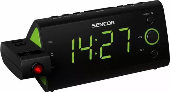 Настільний годинник-будильник Sencor SRC 330GN - зображення 1