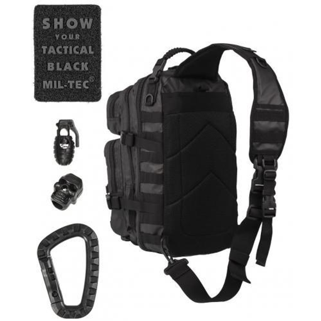 Тактический однолямочный рюкзак Mil-Tec Tactical Black one strap larg 29 л. 14059288 - изображение 2