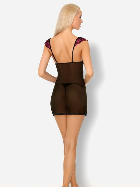 Komplet erotyczny damski (halka + majtki stringi) LivCo Corsetti Fashion Casarann LC 99186 S/M Czarny (5903050369712) - obraz 4