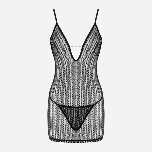 Еротичний комплект (пеньюар + трусики-стринги) LivCo Corsetti Fashion Conchita LC 13383 L/XL Чорний (5907996389100) - зображення 2
