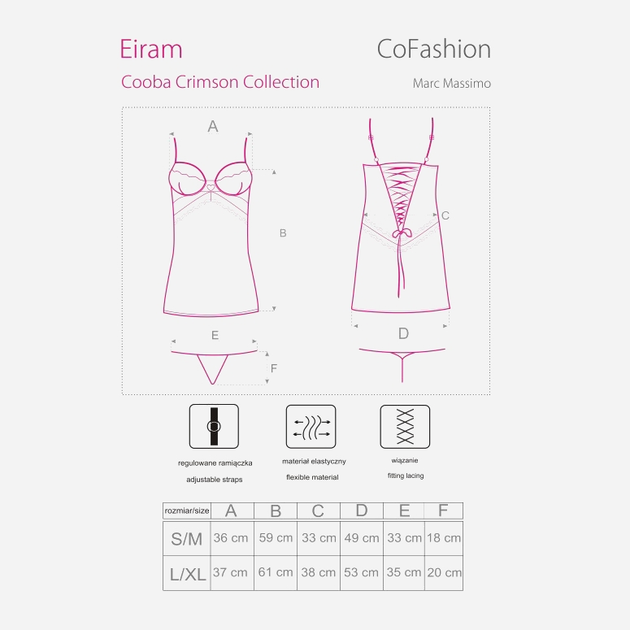 Komplet erotyczny (halka + figi stringi) CoFashion Eiram CF 90388 S/M Black (5902767121811) - obraz 5