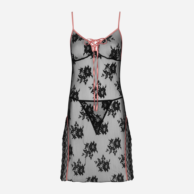 Еротичний комплект (пеньюар + трусики-стринги) LivCo Corsetti Fashion Karonin LC 90628 S/M Чорний (5907621624668) - зображення 6