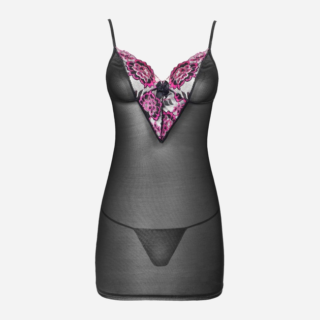 Еротичний комплект (пеньюар + трусики-стринги) LivCo Corsetti Fashion Loritan LC 99185 L/XL Чорний (5903050369767) - зображення 5