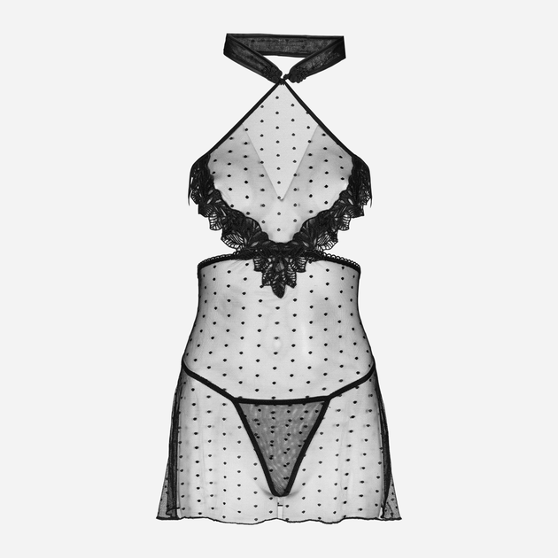 Komplet erotyczny (halka + figi stringi) LivCo Corsetti Fashion Manirtam LC 90626 L/XL Black (5907621623609) - obraz 5