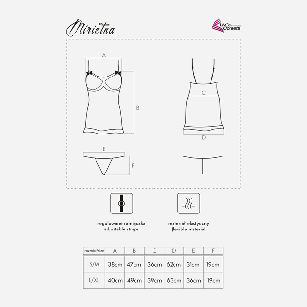 Еротичний комплект (пеньюар + трусики-стринги) LivCo Corsetti Fashion Mirietna LC 93117 L/XL Чорний (5902143687320) - зображення 2