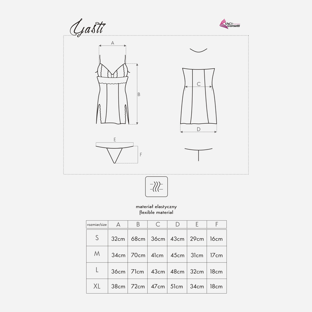 Еротичний комплект (пеньюар + трусики-стринги) LivCo Corsetti Fashion Yasti LC 13431 XL Фіолетовий (5907699449668) - зображення 4