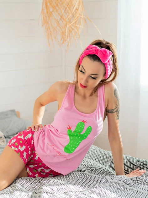 Piżama (koszula + spodenki) LivCo Corsetti Fashion Embrasse 0404 S/M Pink (5907621612894) - obraz 8