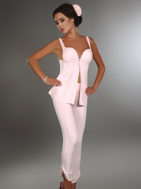 Piżama (top + spodnie) LivCo Corsetti Fashion Leah LC 90052 XL Różowa (5907996386277) - obraz 1
