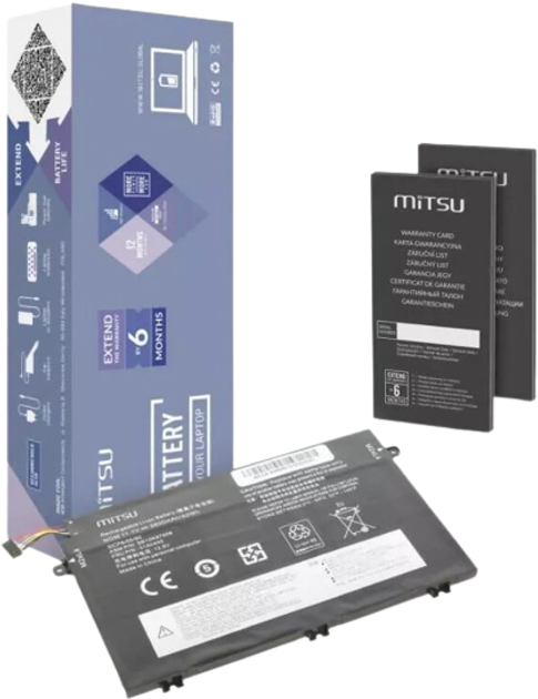 Акумулятор Mitsu для ноутбуків Lenovo ThinkPad E480, E580 11.1 V 3600 mAh (5BM342) (5903050376925) - зображення 1