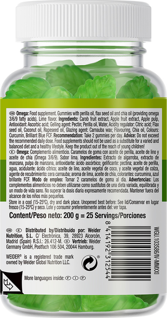 Suplement diety Weider Omega Chia & Flax Seed Oil 50 Gummies (8414192312544) - obraz 2