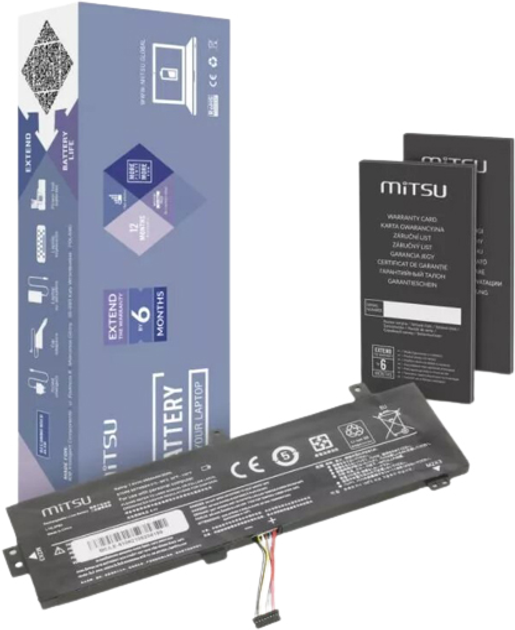 Акумулятор Mitsu для ноутбуків Lenovo IdeaPad 510-15ISK 7.4-7.6 V 3950 mAh (5BM351) (5903050377250) - зображення 1