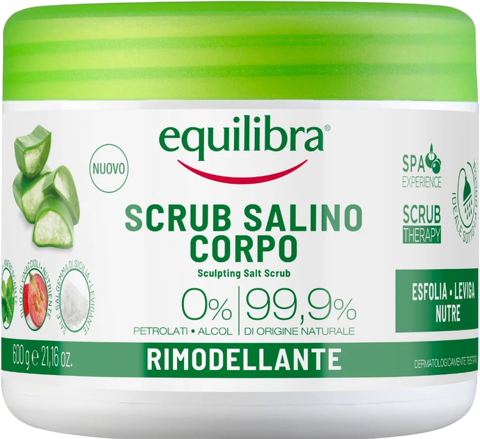 Peeling do ciała Equilibra Sculpting Solny Scrub 600 g (8000137016501) - obraz 1