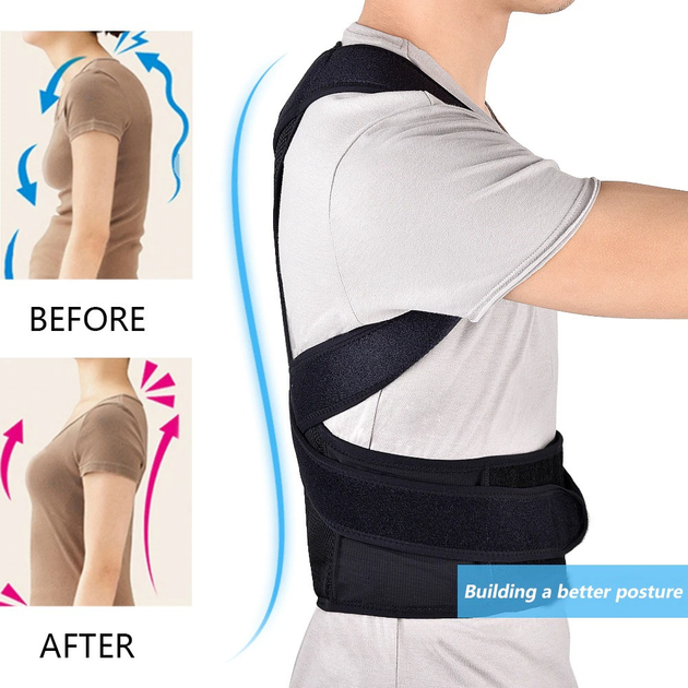 Корректор осанки корсет для спины (ортопедический корректирующий жилет) Back support belt L - изображение 2