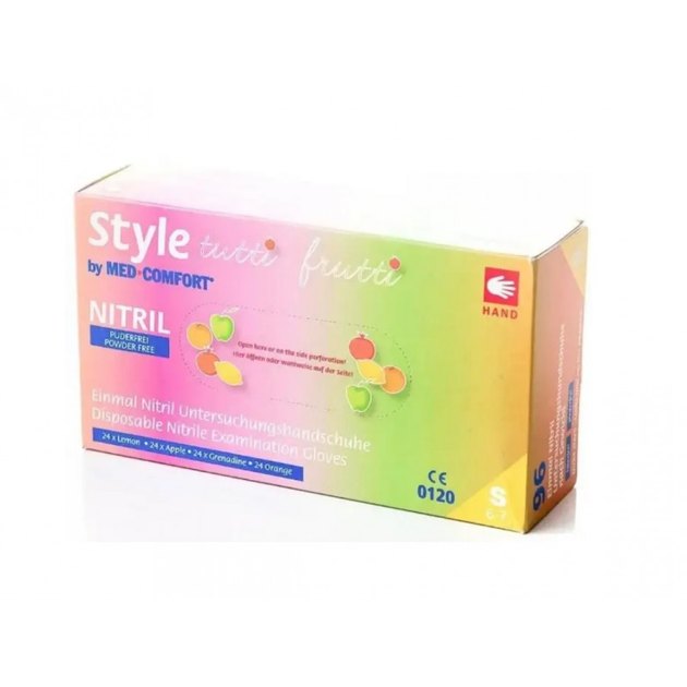 Рукавички нітрилові Style Tutti frutti колір мікс ХS 48 пар - зображення 1