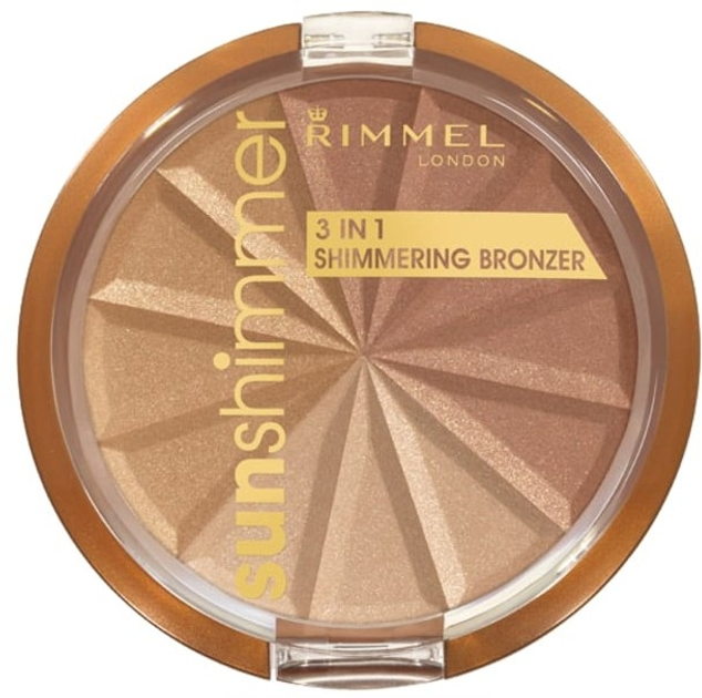 Puder brązujący Rimmel Sunshimmer 3w1 Shimmering Bronzing Powder 9.9 g (3607344034516) - obraz 1