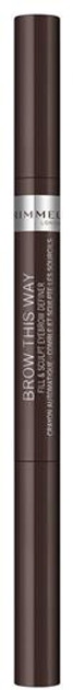 Олівець для брів Rimmel Brow Thy Way Fill&Sculpt Eyebrow Definer 003 Dark Brown 0.25 г (3614225081200) - зображення 1