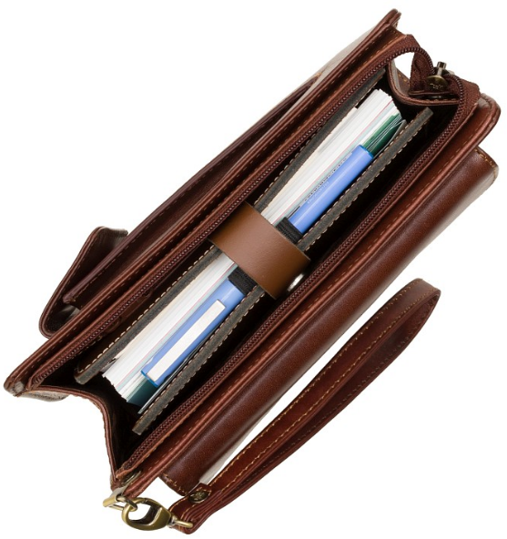Коричневая кожаная барсетка Visconti 02617 BRN - Фото 2 Коричневая кожаная барсетка Visconti 02617 BRN - изображение 2