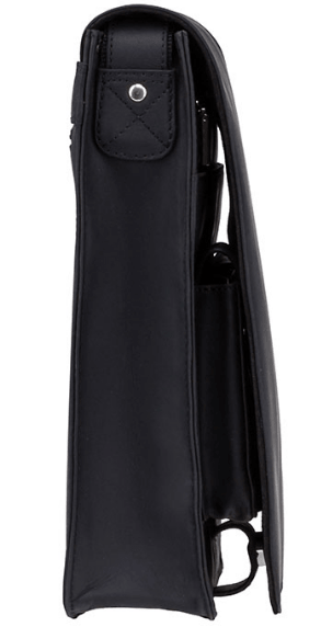 Чёрная кожаная сумка через плечо для мужчин Visconti 18410 BLK - изображение 4