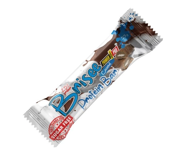 Блок Батончиків Power Pro 25% Brisee Protein Bar Sugar Free (БЕЗ ЦУКРУ) Кокос 20 шт по 55 грам(6665471) - зображення 2