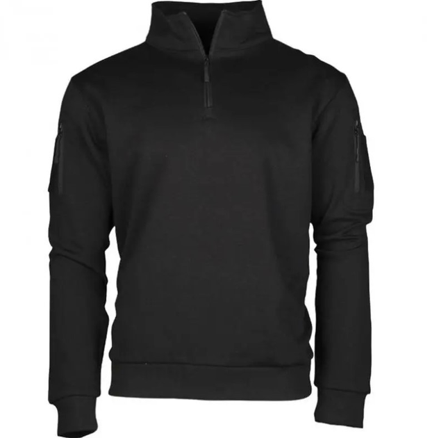 Кофта тактическая Черная Mil-Tec Tactical Sweatshirt 11472502-L - изображение 2