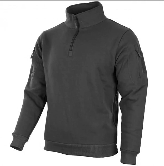 Кофта тактическая Черная Mil-Tec Tactical Sweatshirt 11472502-3ХL - изображение 1