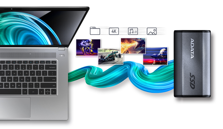 Dysk SSD ADATA Elite SE880 1TB USB 3.2 Gen2 Type-C 3D NAND (QLC) Titanium Gray (AELI-SE880-1TCGY) External - obraz 7
