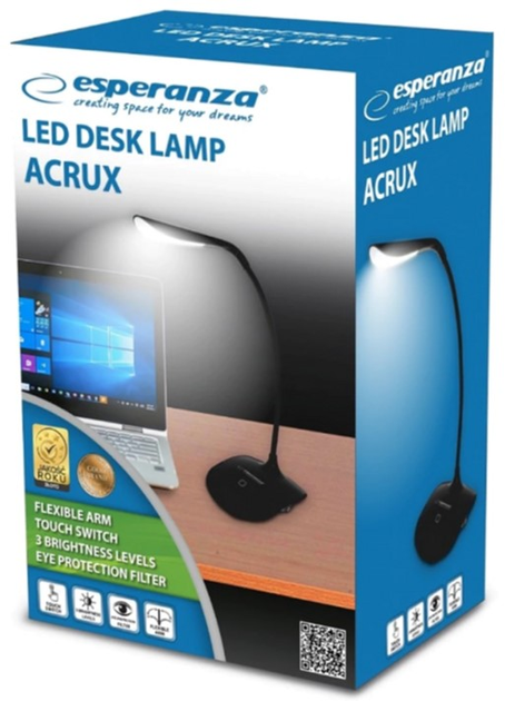 Настільна лампа Esperanza LED Acrux Black (ELD103K) - зображення 2