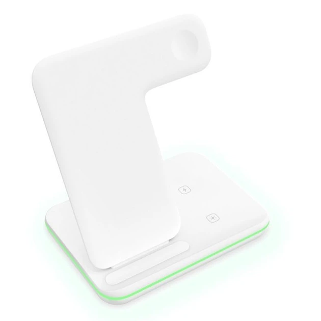 Беспроводная док-станция Wireless Charger Z5 3А 3-в-1 (15W Fast) для смартфона / Apple Watch / AirPods White - изображение 2