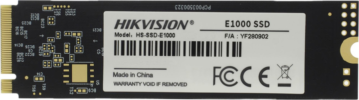 Hikvision E1000 256GB M.2 NVMe PCIe 3.0 x4 3D NAND (TLC) (HS-SSD-E1000/256G) - зображення 1