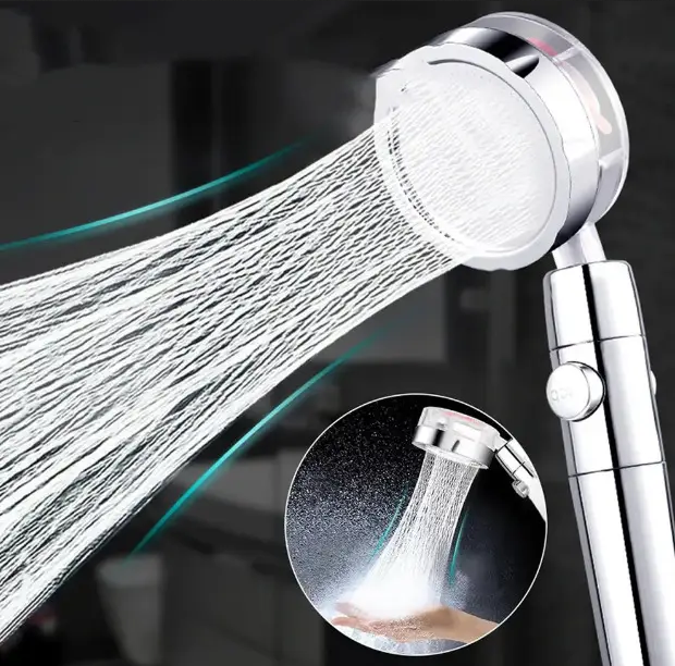 Турбо лійка з вентилятором та фільтром обертання 360° TURBOCHARGED SHOWER HEAD ФІОЛЕТОВА - зображення 4