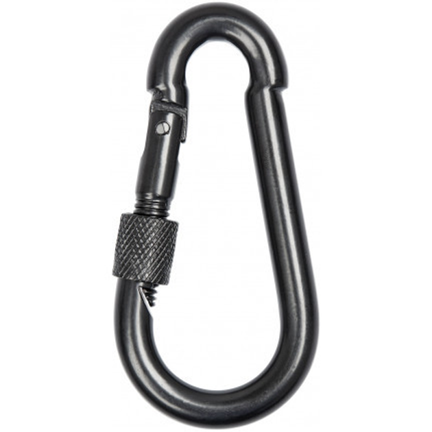 Карабін сталевий Skif Outdoor Clasp II, з муфтою, 110 кг, Чорний - зображення 1