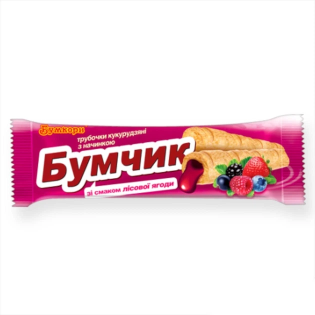 Палочки кукурузные с начинкой Бумчик Лесные ягоды 24 шт 20 г - Фото 2 Палочки кукурузные с начинкой Бумчик Лесные ягоды 24 шт 20 г - изображение 2