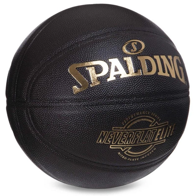 М'яч баскетбольний SPALDING 76991Y NEVERFLAT ELITE №7 чорний - Фото 2 М'яч баскетбольний SPALDING 76991Y NEVERFLAT ELITE №7 чорний - зображення 2