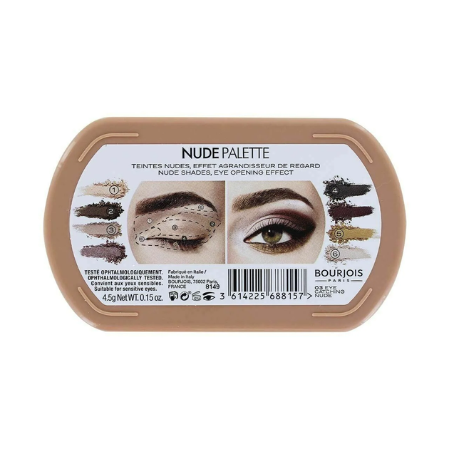 Палетка теней для глаз Bourjois Eye Catching Eyeshadows Nude Palette №03 (3614225688157) - Фото 4 Палетка теней для глаз Bourjois Eye Catching Eyeshadows Nude Palette №03 (3614225688157) - изображение 4