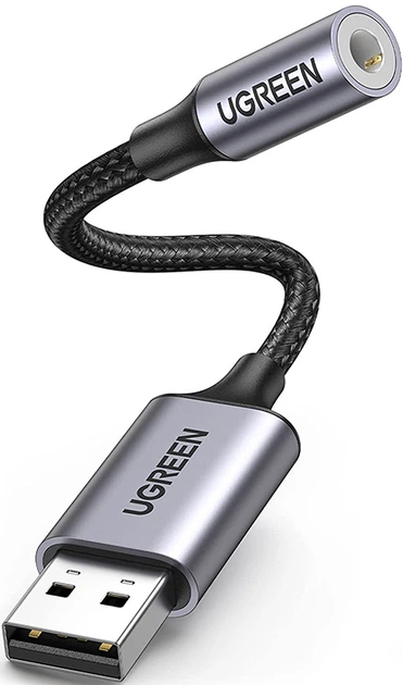 Karta dźwiękowa Ugreen CM477 USB AUX Jack TRRS (Mic + Ear) KT0210 25 cm Czarny (6957303837571) - Zdjęcie 4 Karta dźwiękowa Ugreen CM477 USB AUX Jack TRRS (Mic + Ear) KT0210 25 cm Czarny (6957303837571) - obraz 4