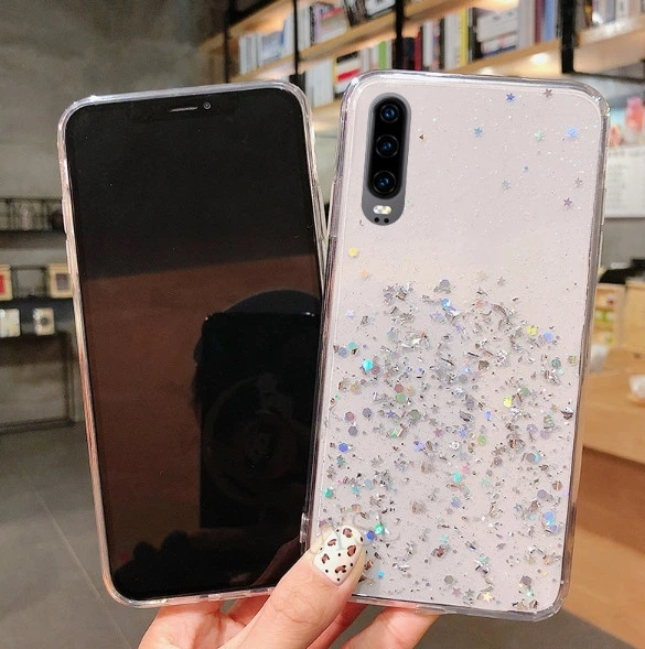 Блестящий чехол с серебряной фольгой Oppo A12 - изображение 4