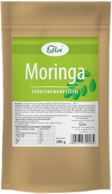 Suplement diety Flos Moringa Sproszkowane Liście 100g (5905279799462) - obraz 1