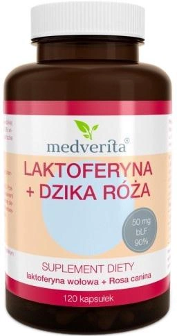 Suplement diety Medverita Laktoferyna Dzika róża 120 kapsułek (5905669084147) - obraz 1