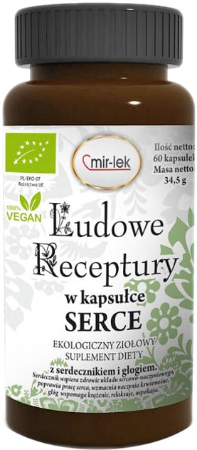 Suplement diety Mirlek Ludowe Receptury Serce w kapsułkach BIO (5906660437444) - obraz 1