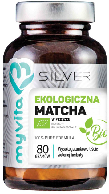Suplement diety Myvita Silver Ekologiczna Matcha Proszek Bio 80g (5903021591333) - obraz 1