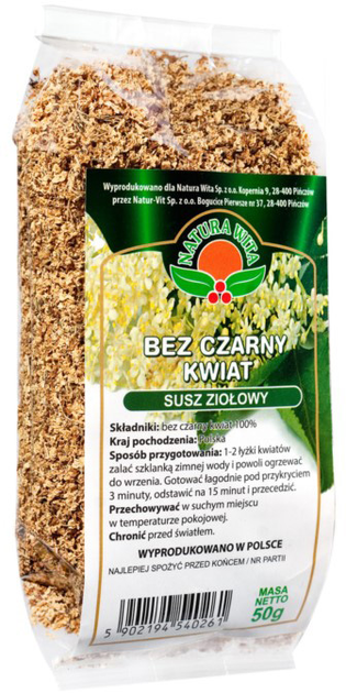 Herbata Natura Wita Bez Czarny Kwiat 50g (5902194540261) - obraz 1