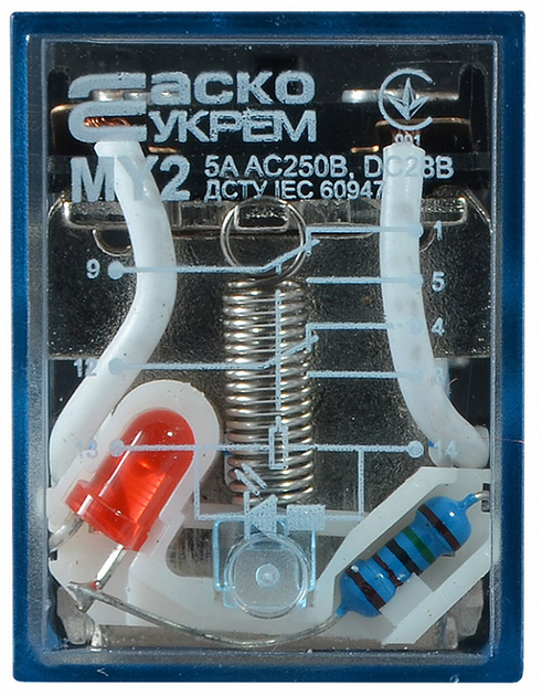 Проміжне реле 5А 2к 220V AC МY2 [A0090010005] АСКО - зображення 2