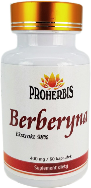 Herbatka Proherbis Berberyna HCL 98% 60 kapsułek (5902687151998) - obraz 1