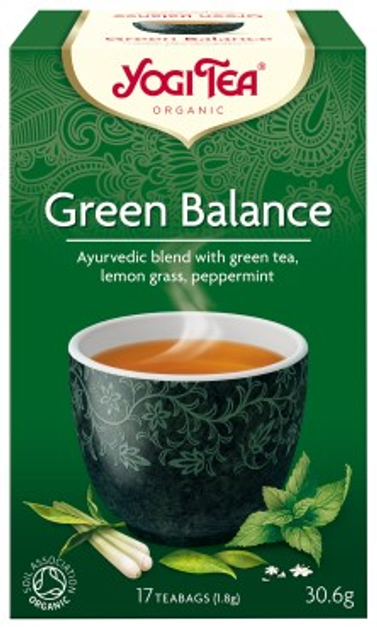 Herbata Yogi Tea Green Balance 17x1.8 g Z Kombuchą (4012824401914) - obraz 1