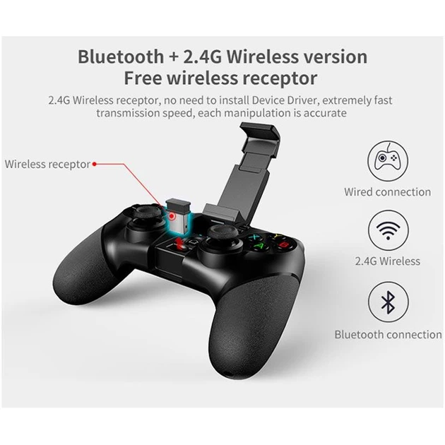 Беспроводной геймпад - игровой контроллер iPega PG-9076 Bluetooth / 2.4G для Android iOS TV PC PS - Фото 6 Беспроводной геймпад - игровой контроллер iPega PG-9076 Bluetooth / 2.4G для Android iOS TV PC PS - изображение 6