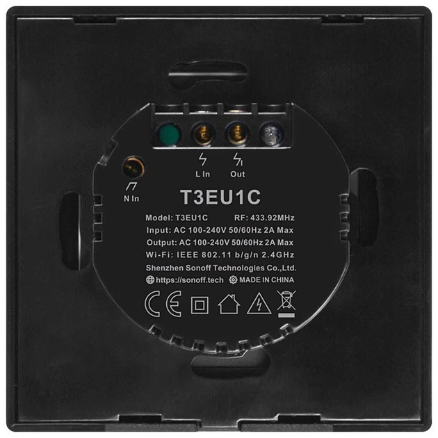 Розумний сенсорний Wi-Fi перемикач Sonoff T3EU1C-TX - зображення 4
