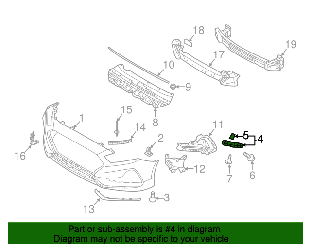 Кріплення переднього бампера Hyundai Sonata LF 2017-2019, праве, AVTM, 86514C2AA0, 183253932 - зображення 2